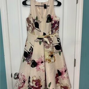 Gabby Skye Floral Fit-and-Flare Dress